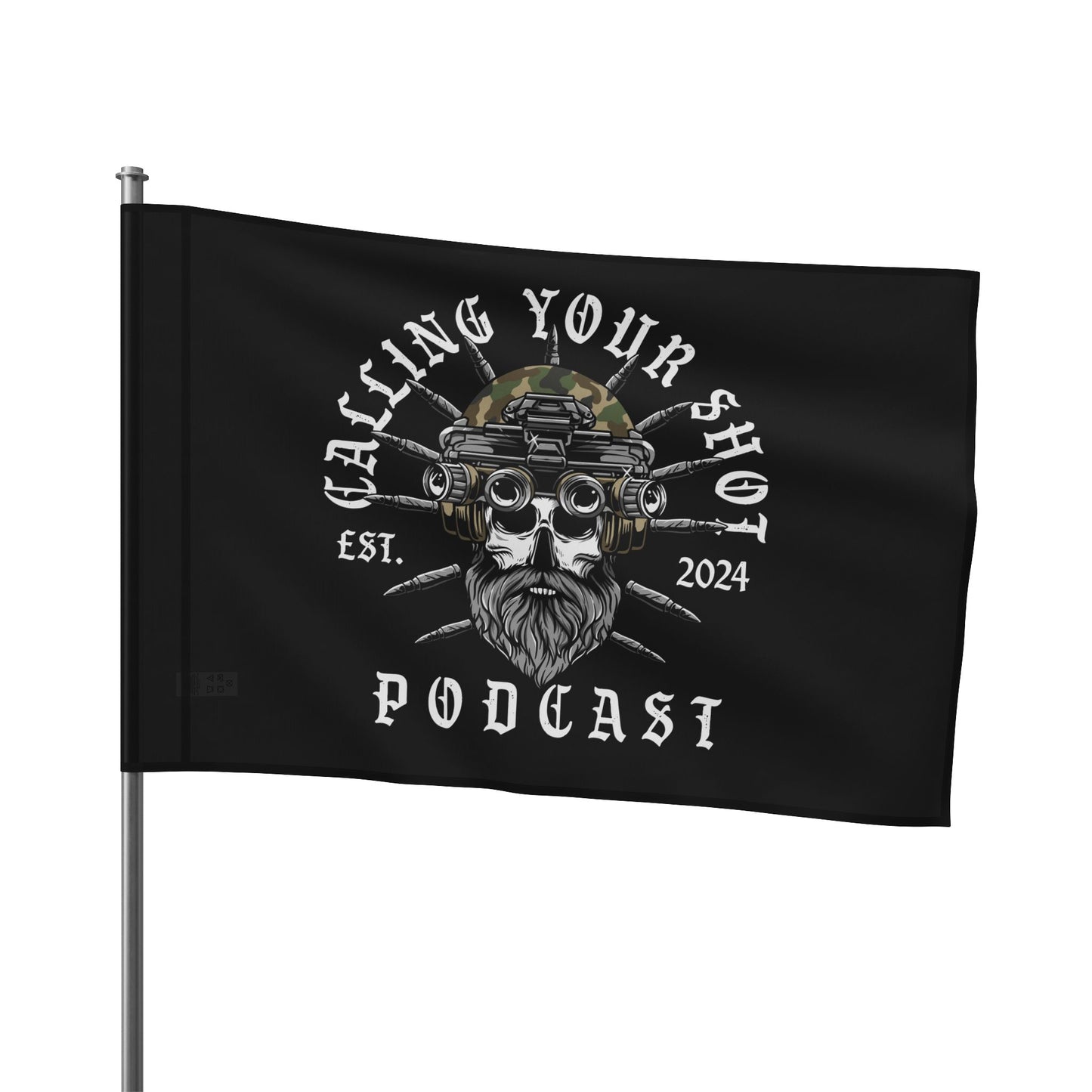 Stylish Podcast Flag - Calling Your Shot, Home Decor, Gift for Podcasters, Unique Wall Hanging, Podcast Merchandise