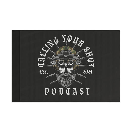 Stylish Podcast Flag - Calling Your Shot, Home Decor, Gift for Podcasters, Unique Wall Hanging, Podcast Merchandise