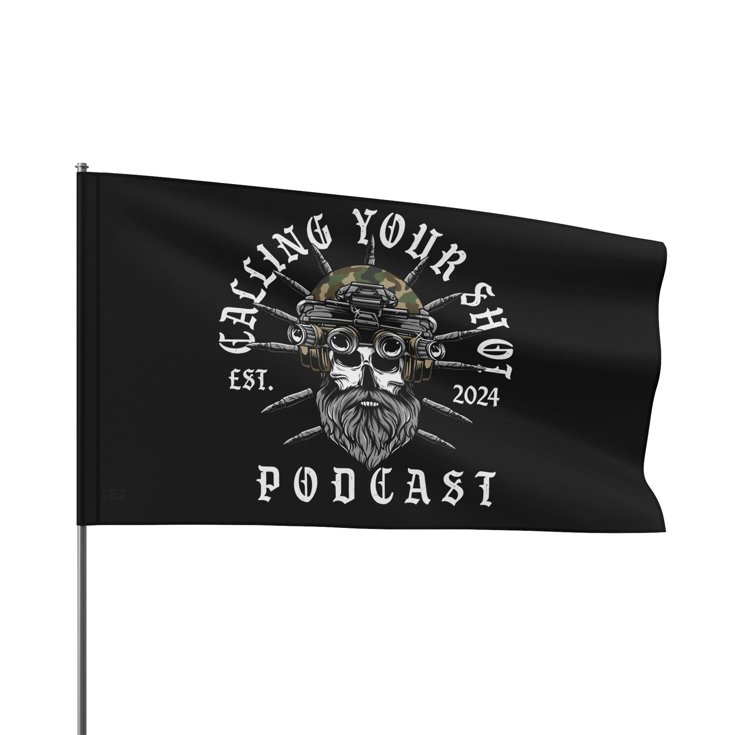Stylish Podcast Flag - Calling Your Shot, Home Decor, Gift for Podcasters, Unique Wall Hanging, Podcast Merchandise